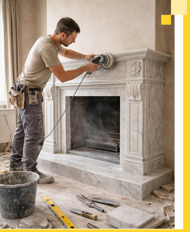 Изготовление и установка мраморных каминов в Наро-Фоминске под ключ