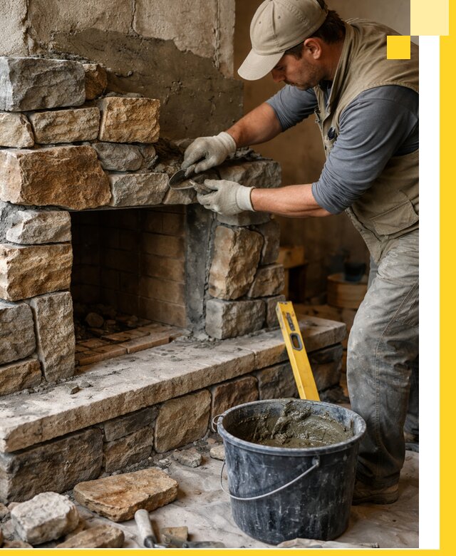 Изготовление и установка каменных каминов под ключ в Наро-Фоминске