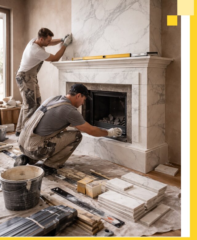 Отделка каминов в Наро-Фоминске качественные облицовочные работы