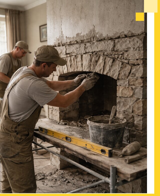 Изготовление каминов под ключ в Наро-Фоминске, монтаж и отделка