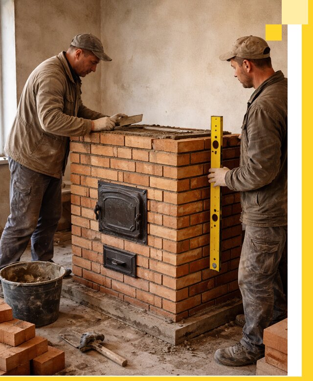 Отопительные печи под ключ в Наро-Фоминске, установка и сборка