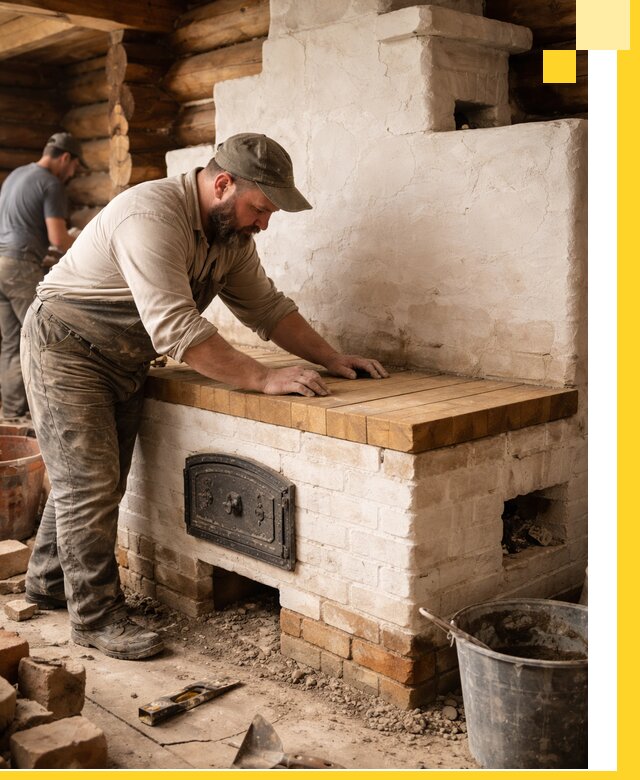 Проектирование и установка русской печи с лежанкой в Наро-Фоминске