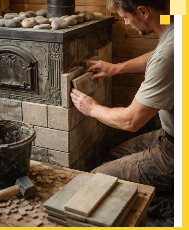 Облицовка банных печей в Наро-Фоминске профессиональная отделка