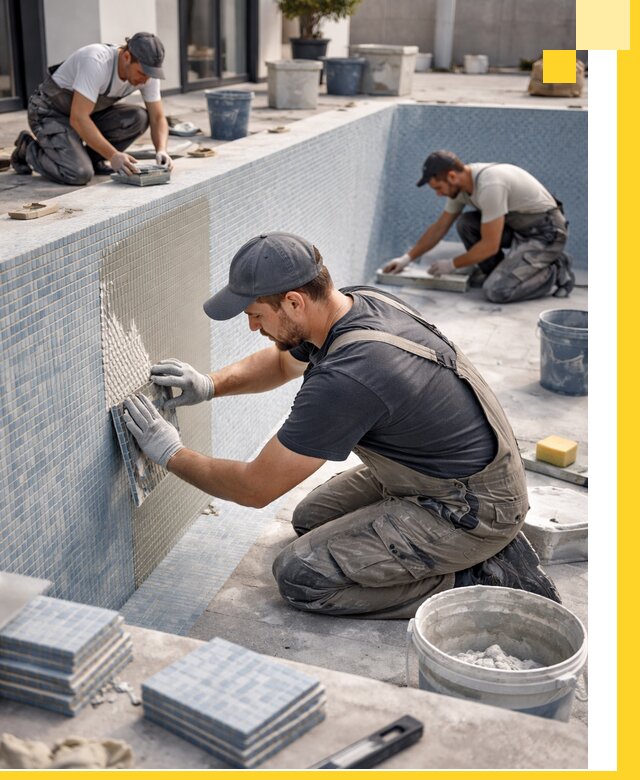 Облицовка бассейнов в Наро-Фоминске плитка мозаика гидроизоляция