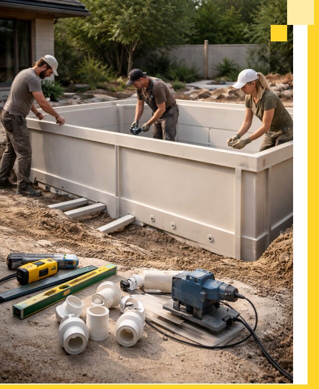 Установка полипропиленовых бассейнов под ключ в Наро-Фоминске