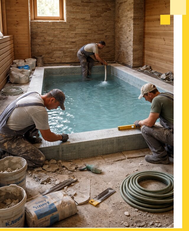 Проектирование и строительство бассейнов для бани в Наро-Фоминске