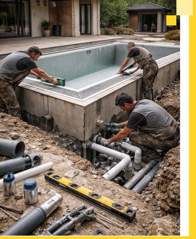 Строительство переливных бассейнов в Наро-Фоминске под ключ