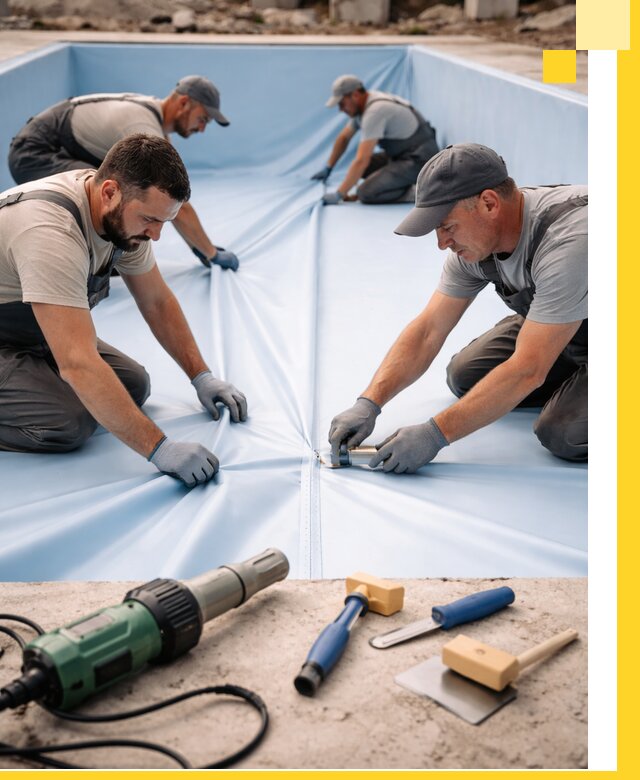 ПВХ пленка для бассейнов с монтажом и гарантией в Наро-Фоминске