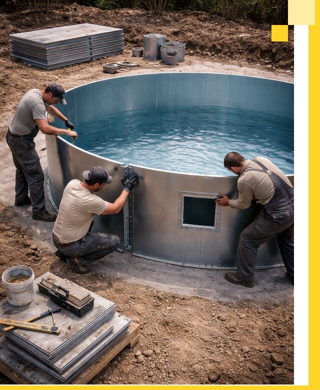 Круглые бассейны под ключ в Наро-Фоминске проектирование и монтаж