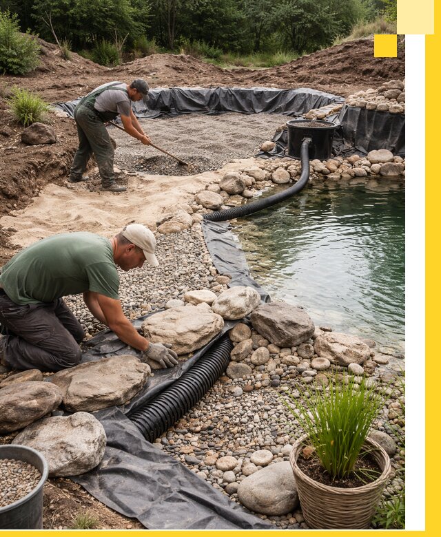 Строительство природных бассейнов и озер в Наро-Фоминске под ключ