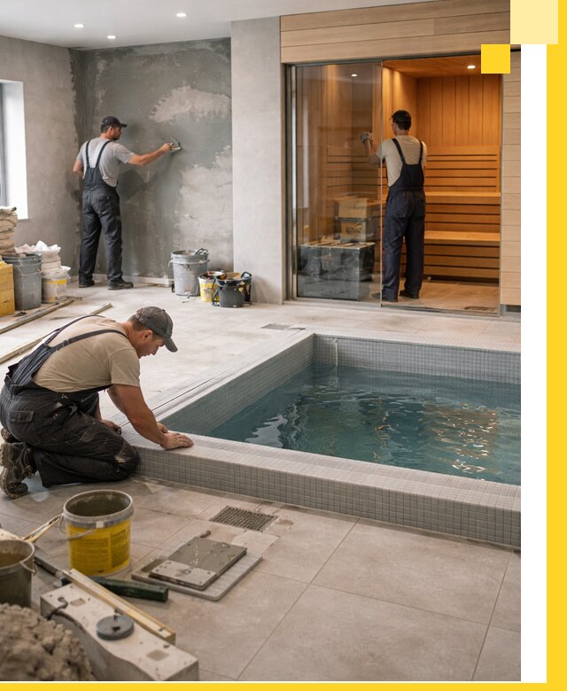 Проектирование и строительство сауны с бассейном в Наро-Фоминске