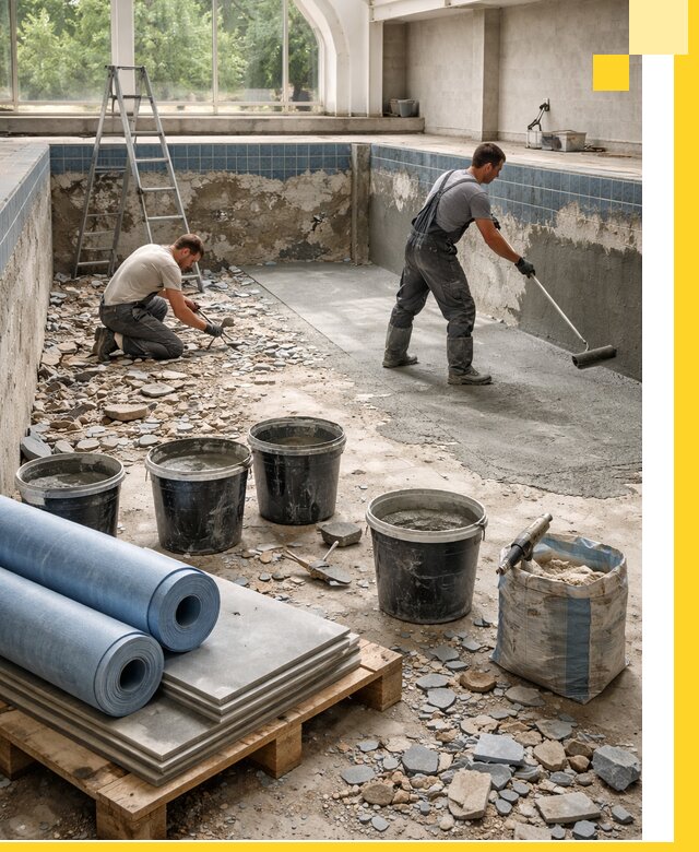 Реконструкция бассейнов в Наро-Фоминске: ремонт, гидроизоляция