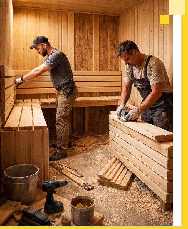 Профессиональный комплексный ремонт саун под ключ в Наро-Фоминске