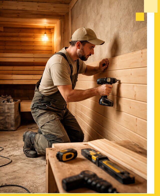 Профессиональная внутренняя отделка бани в Наро-Фоминске под ключ