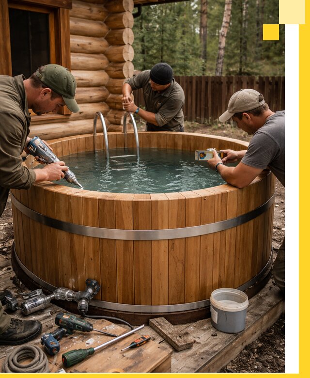 Строительство бань с купелью под ключ и отделкой в Наро-Фоминске