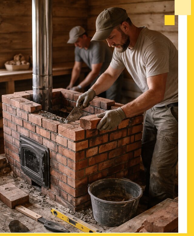 Кирпичные печи для бани под ключ в Наро-Фоминске, проект и монтаж