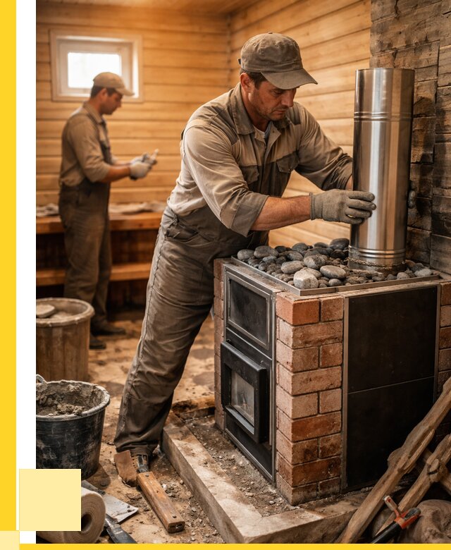 Монтаж печи в бане под ключ в Наро-Фоминске от 20490 р. | ЭриданНр-