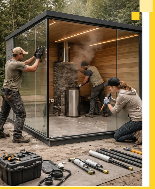 Проектирование и строительство стеклянных бань в Наро-Фоминске