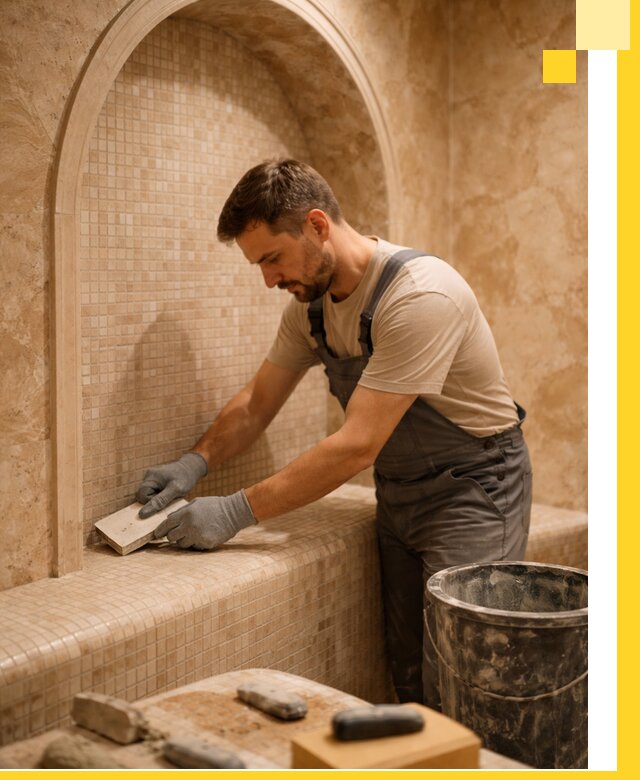 Профессиональная отделка хамамов с мозаикой под ключ в Наро-Фоминске