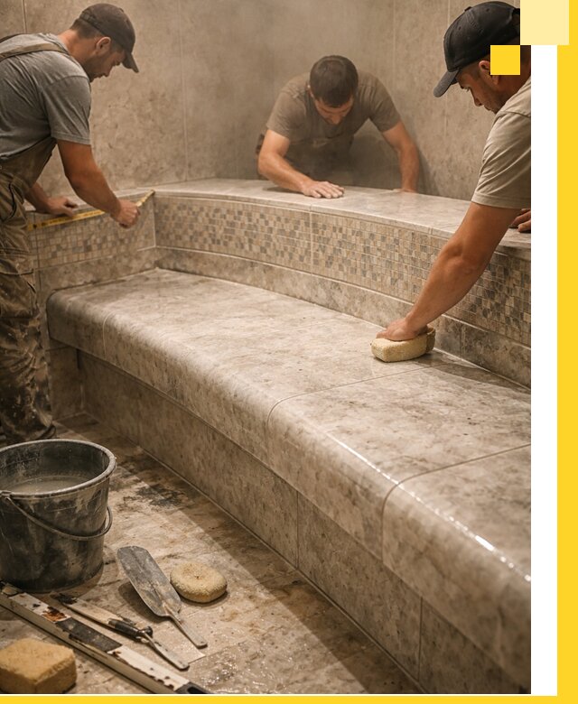 Изготовление и установка сидений для хамама в Наро-Фоминске