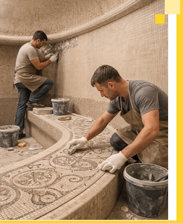 Плитка для хамама в Наро-Фоминске, укладка, подбор и поставка