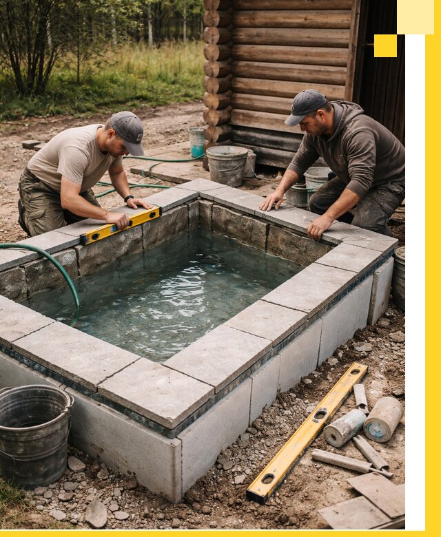 Изготовление и установка холодных купелей под ключ в Наро-Фоминске